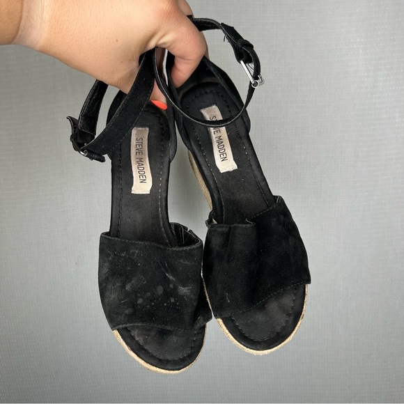 STEVE MADDEN APOLO ESPADRILLE BLACK SANDALS‎ 7 - Picture 2 of 7